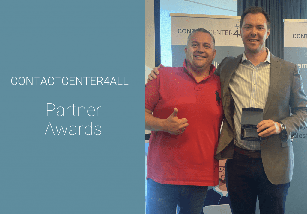 Brad Milne receives CC4ALL’s Distributor of the Year award from Arjan van den Berg