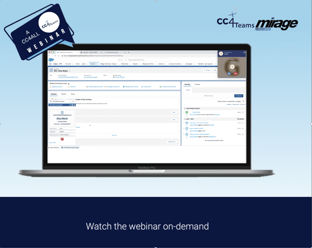 Webinar on-demand: CC4Teams natively Integrates with Salesforce